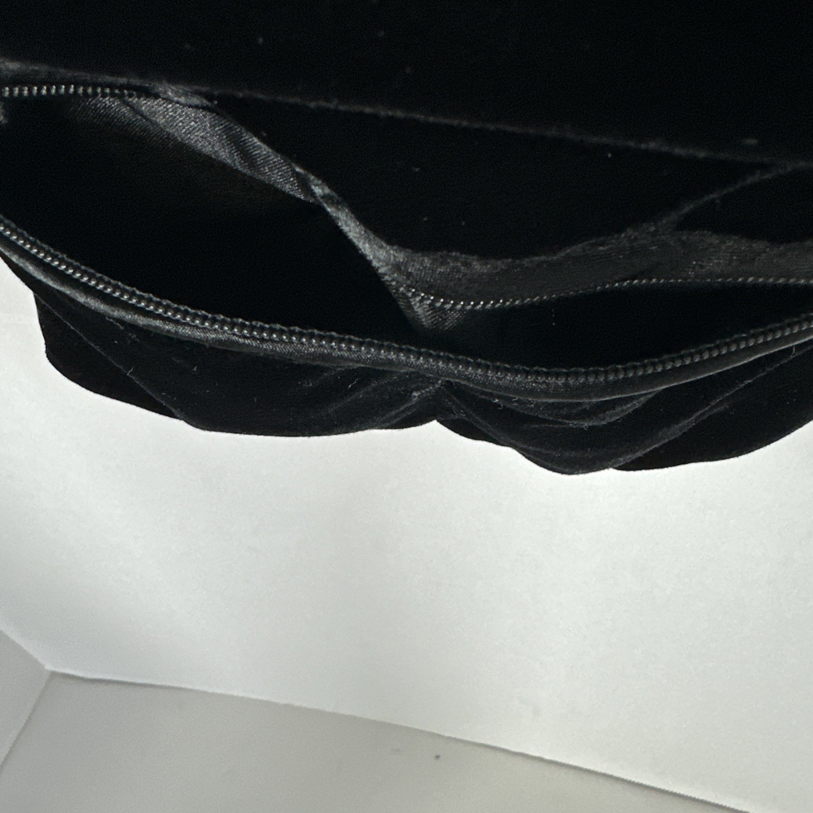Black Velvet Jewelry Roll Travel Organizer Satin Lined Case Bag