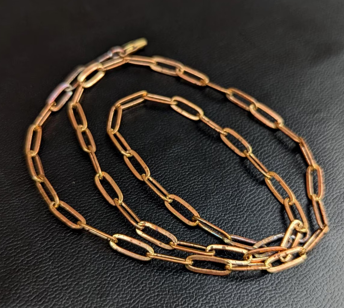6 inch Pure Copper Paperclip Chain Bracelet, Healing Copper Jewelry, Spiritual