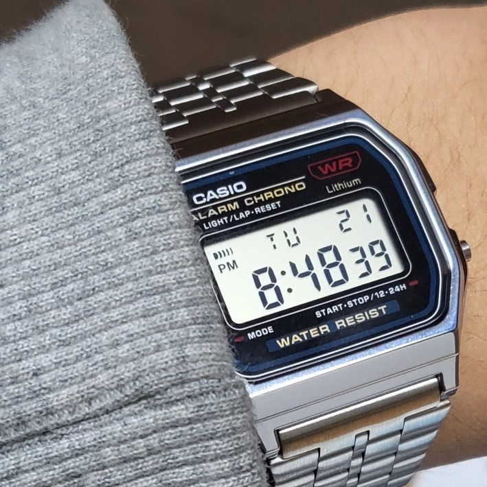 CASIO A159WA-N1 Classic Digital Watch Unisex Stainless Steel Quartz Wristwatch