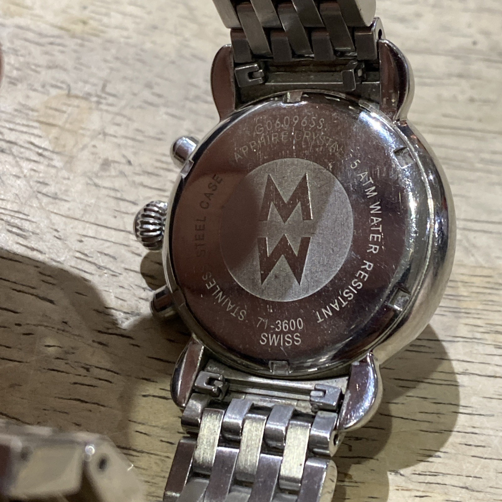 MICHELE CSX Diamond Chronograph MOP Dial Stainless Steel Watch 71-3600