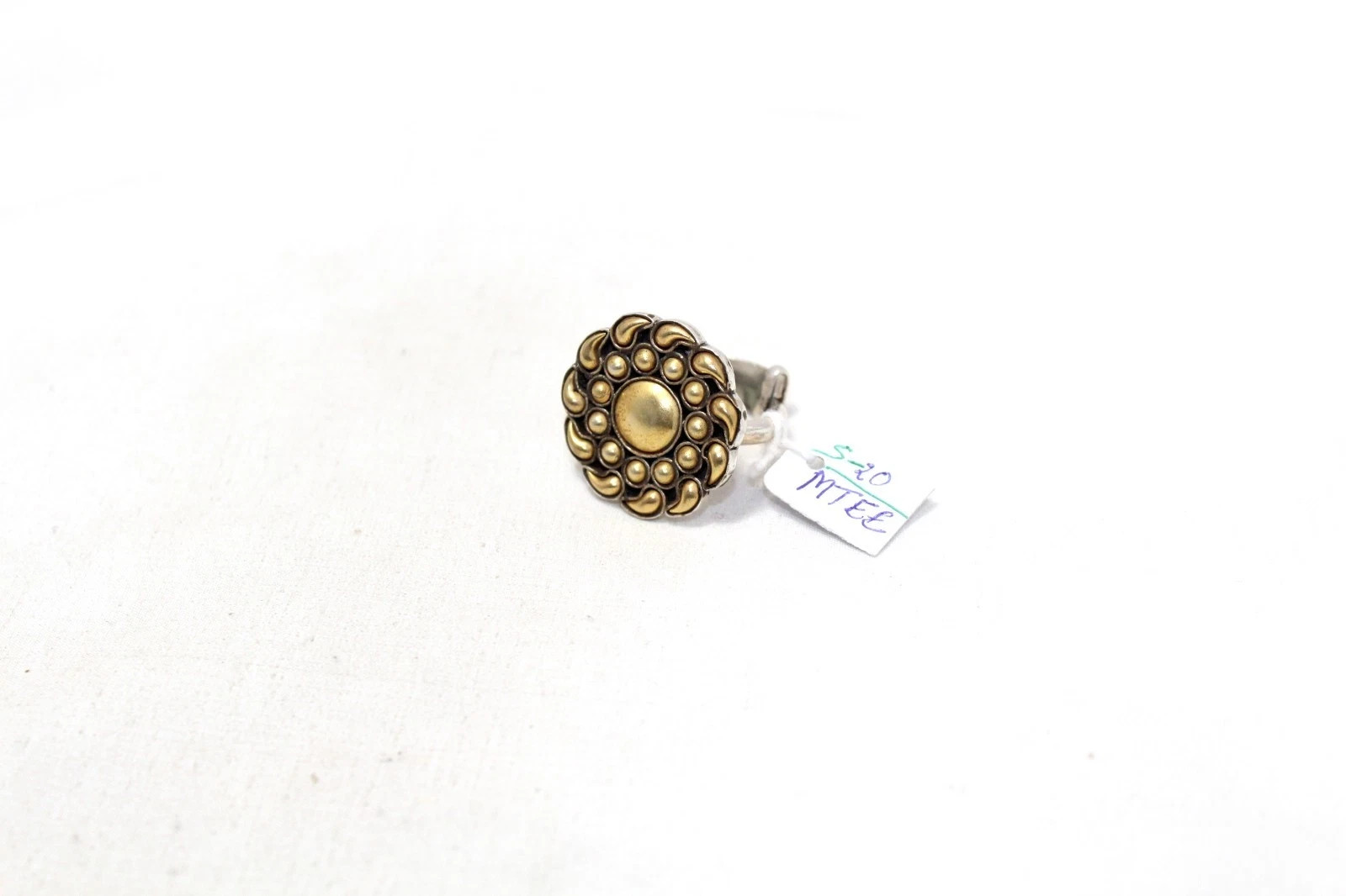 925 Sterling Silver Women Gold Rhodium Temple Gemstone Gift Adjustable Ring