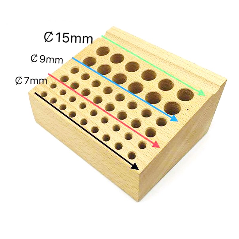 46 Holes 7mm/9mm/15mm Assorted Wooden Watch Repair Tool Holder Organizer Stand