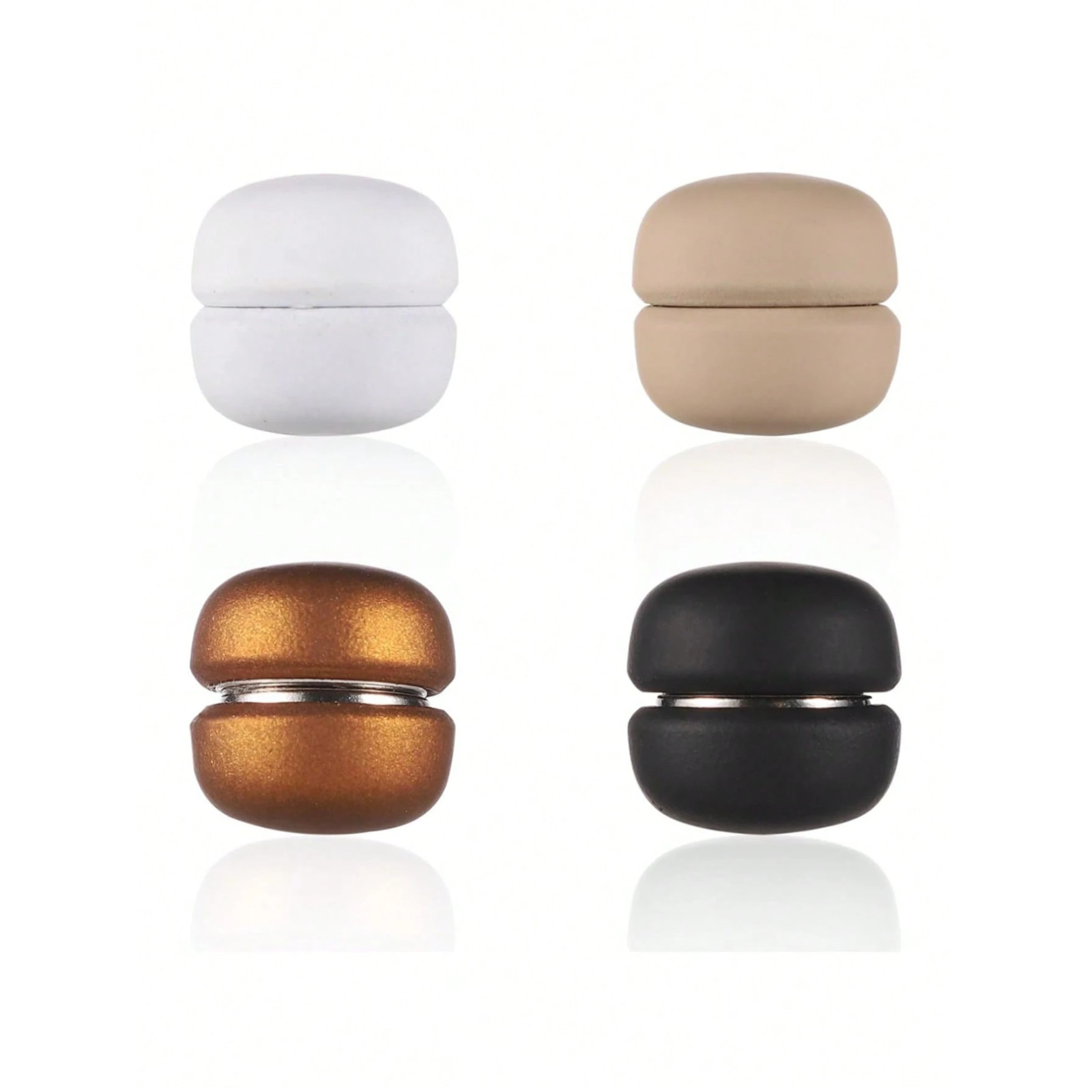 2/8pair Brooches Magnetic Classic Round Shiny Matt Stable Scarf Clips Hijab Pin