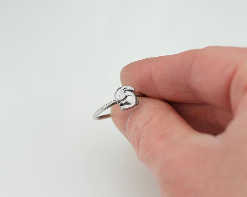 Sterling Silver Cuddly Bunny Ring Handmade Custom Sizes Available Solid .925