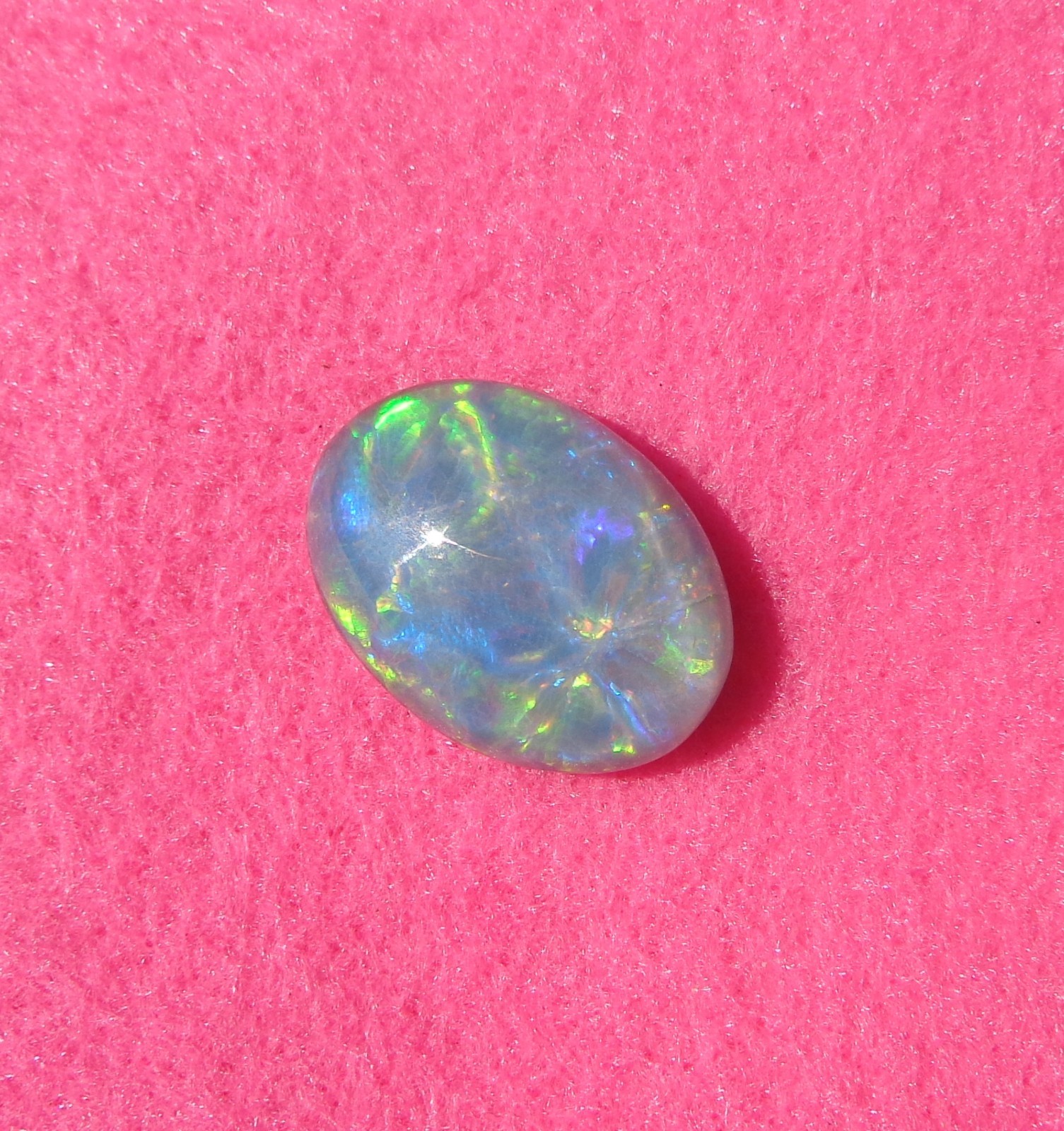 Spencer Idaho Opal Triplet 15X20mm with a Blazing Green Fire in a Galaxy Pattern
