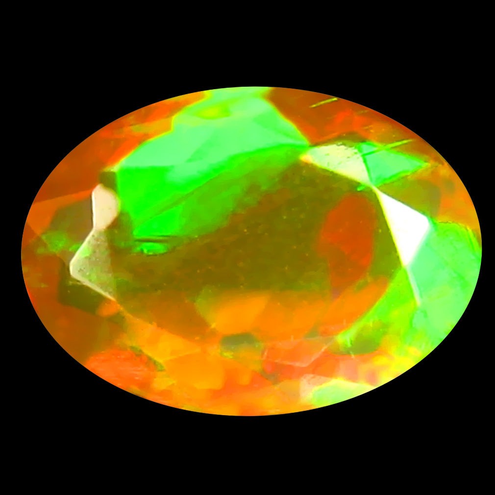 1.28 ct Oval (9.81 x 6.90 mm) Un-Heated Ethiopia Rainbow Opal Gemstone