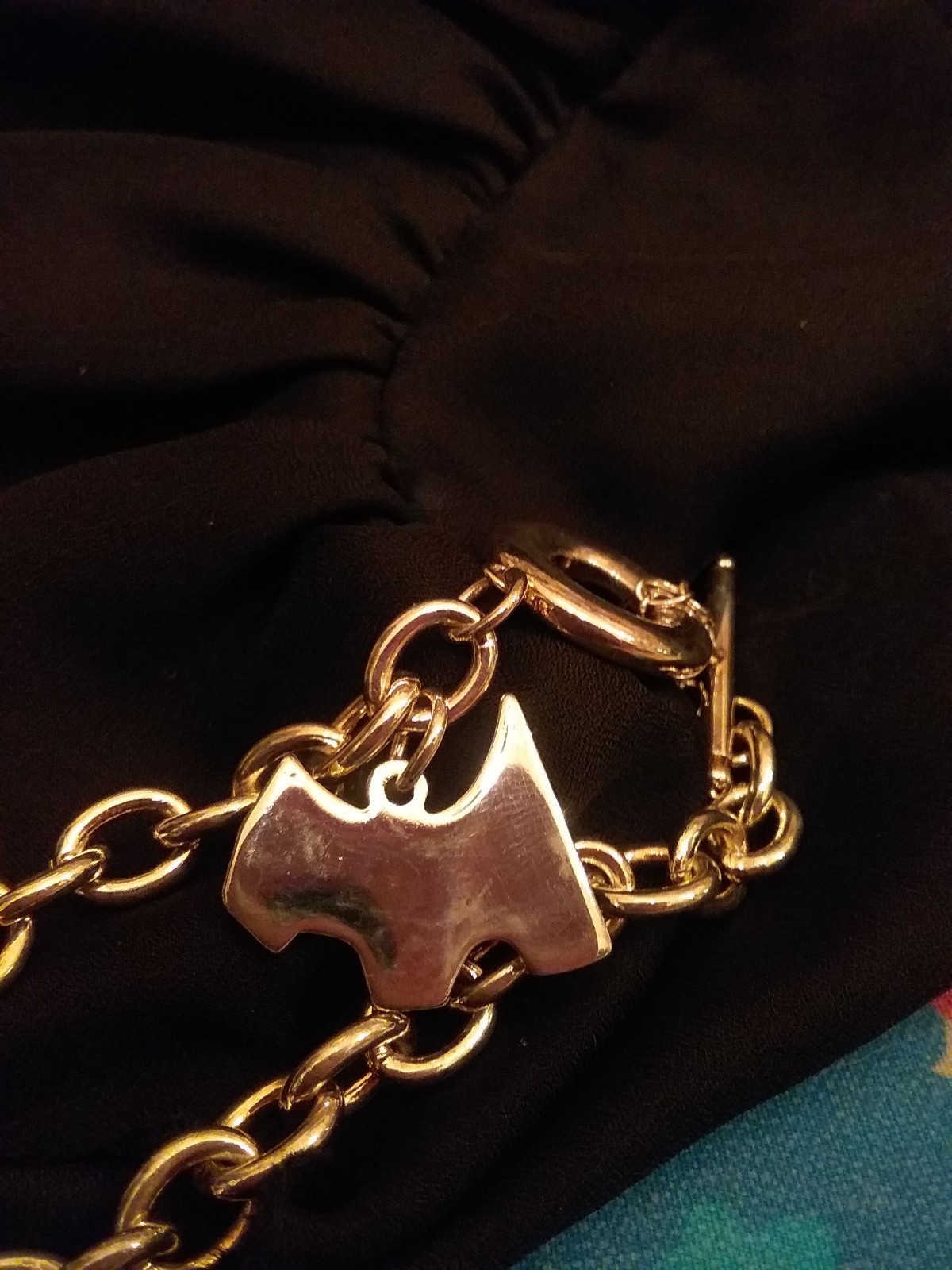Little Doggie charm silver Round Link bracelet size 7 to 10 inches