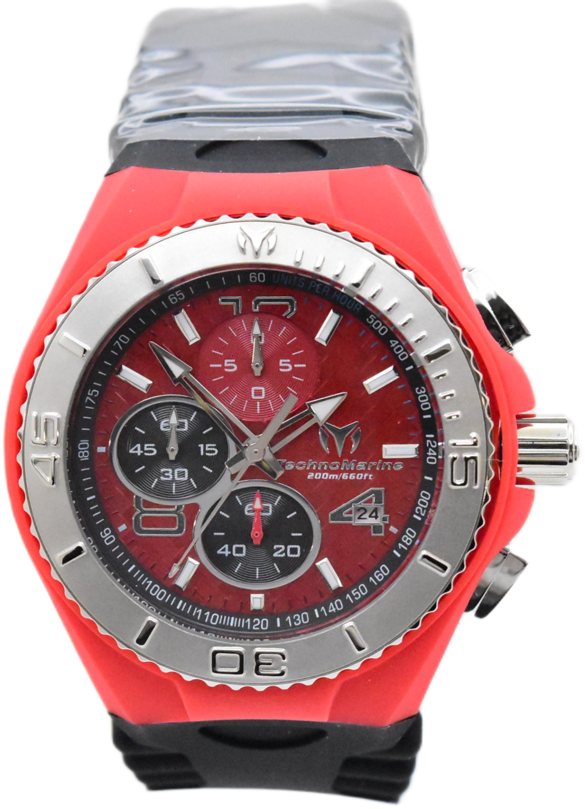 TechnoMarine Cruise JellyFish Men’s 46mm Red Weave Dial Chrono Watch TM-115113
