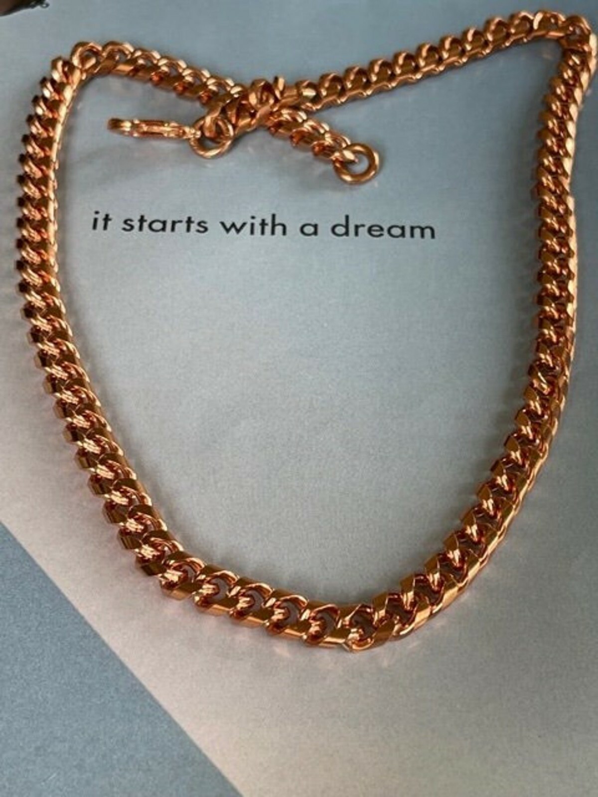 Solid Copper Chain CN779G – 5/16 of an inch wide. Available in 18 to 30 inches.