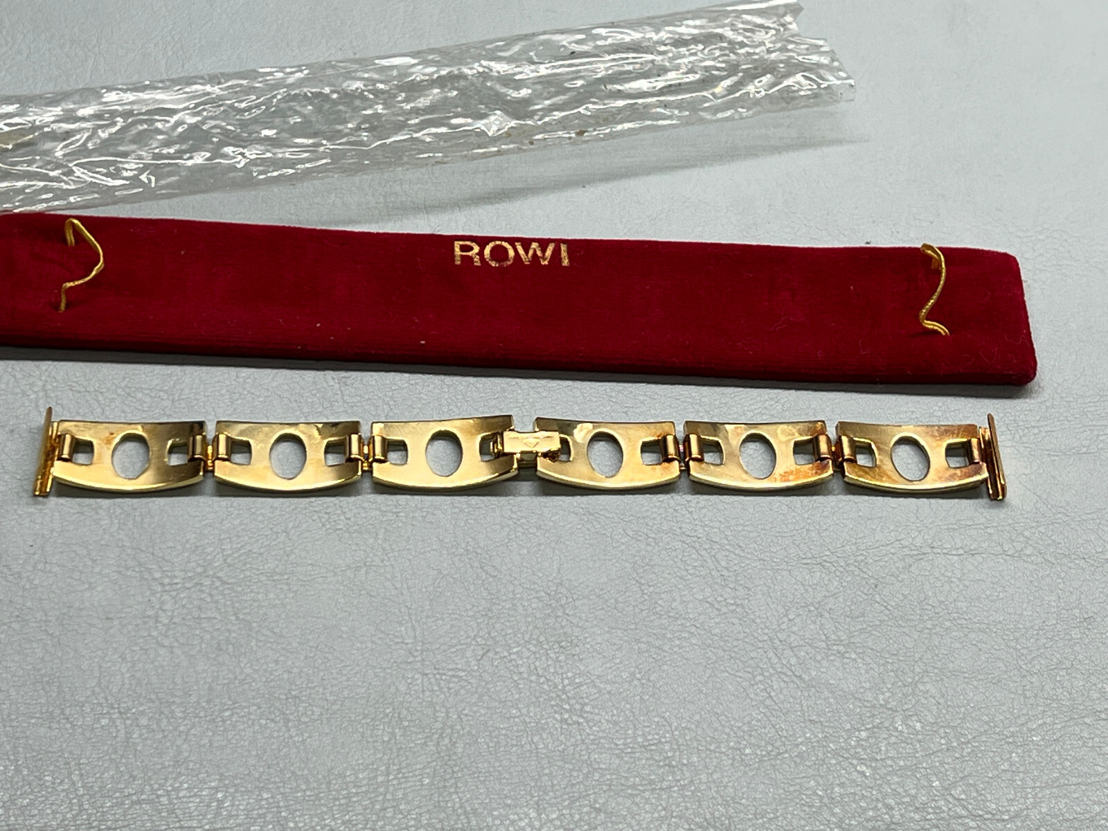Vintage Rowi Hallmark Amerikaner Ladies Watch Band Bangle Gold Filled