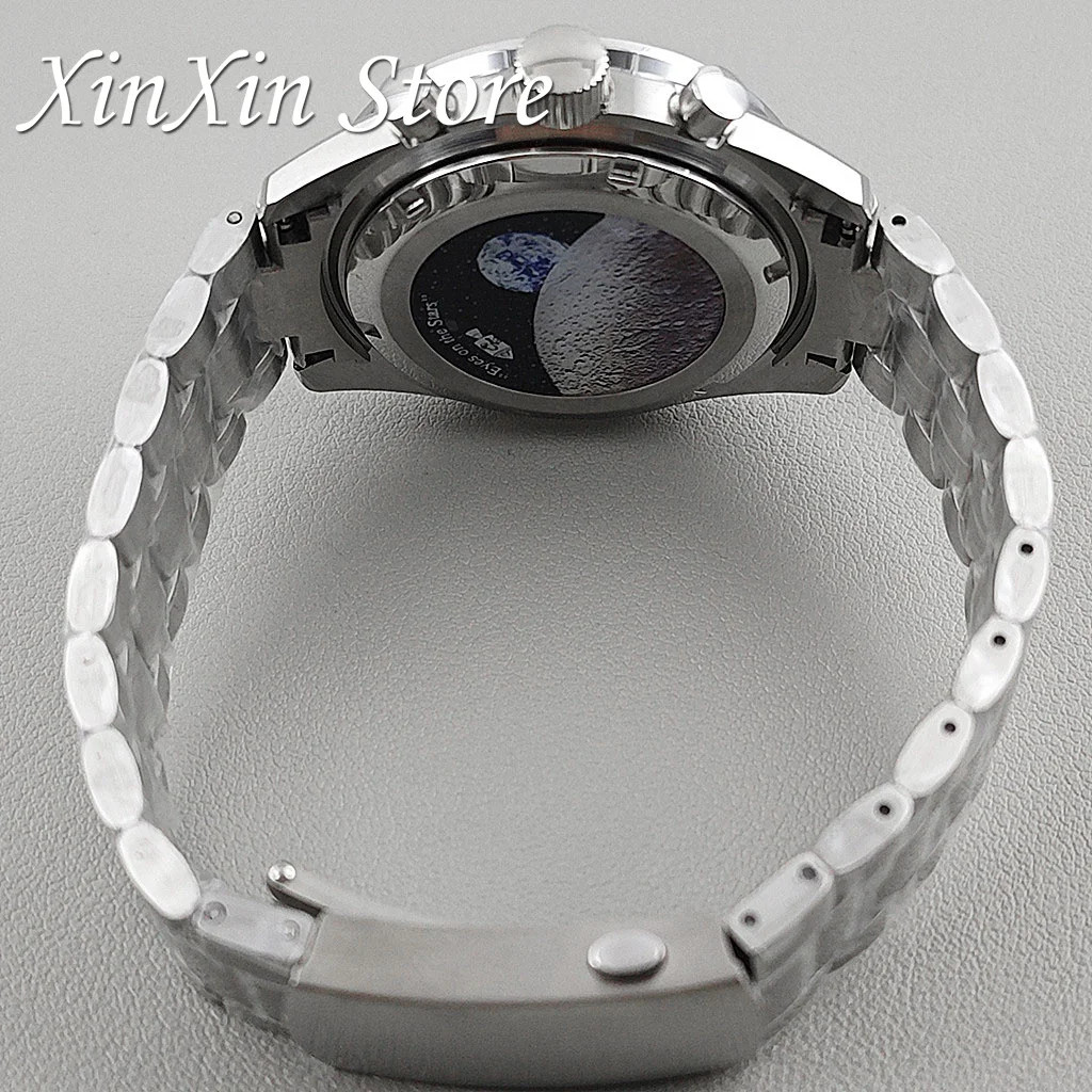 39.7mm MEN’s WATCH Case MOON Pattern Back CHRONOGRAPH For VK63A VK63 VK64 QUARTZ
