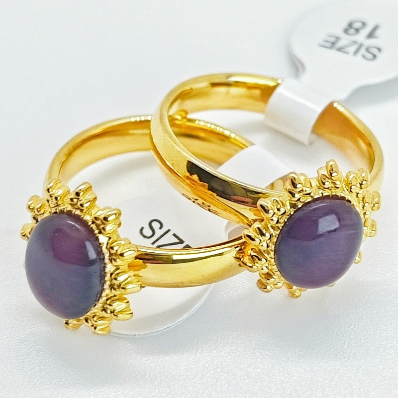 36 Pcs Oval Sun Bezel Wine Red Stone Stainless Cocktail Rings 4mm Bulk Jewelry