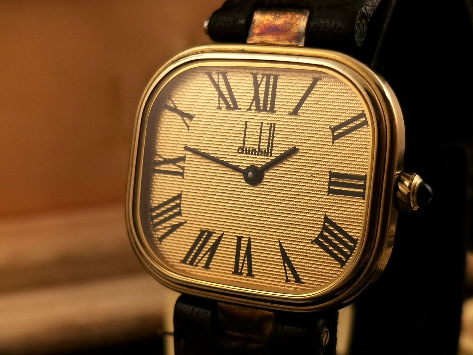 Men’s Dunhill Quartz Watch – Gold on Solid Silver. Harrords. Box and Papers 1982