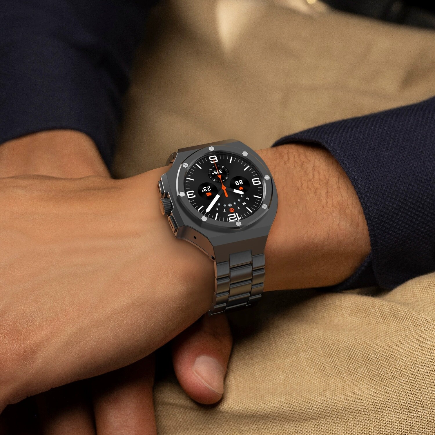 Metal Bezel Mod Kit Case Band for Samsung Galaxy Watch Ultra 47mm Steel Strap