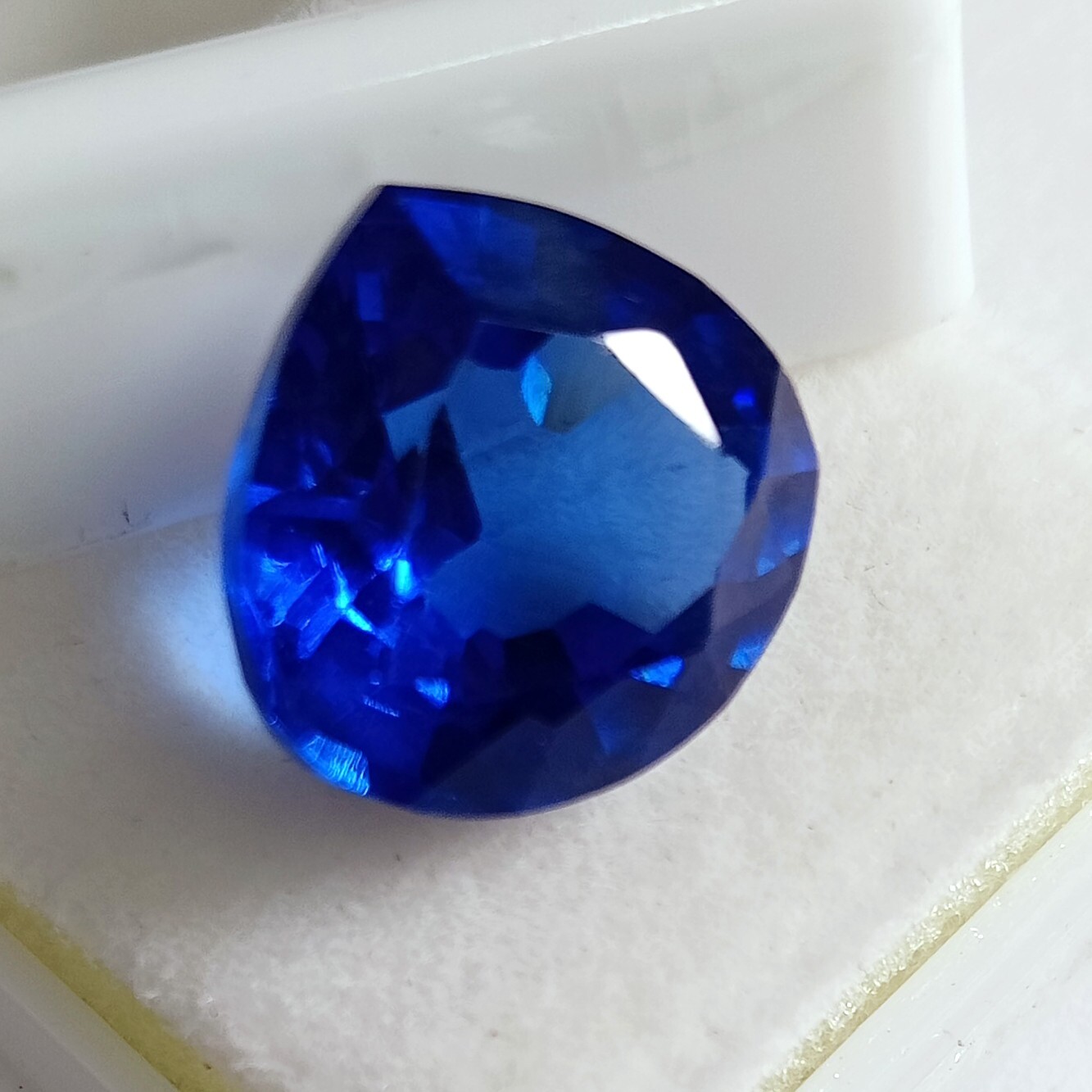 Stunning Blue Sapphire Natural Pear Cut 12-13 Ct Loose Gemstone CERTIFIED JM153