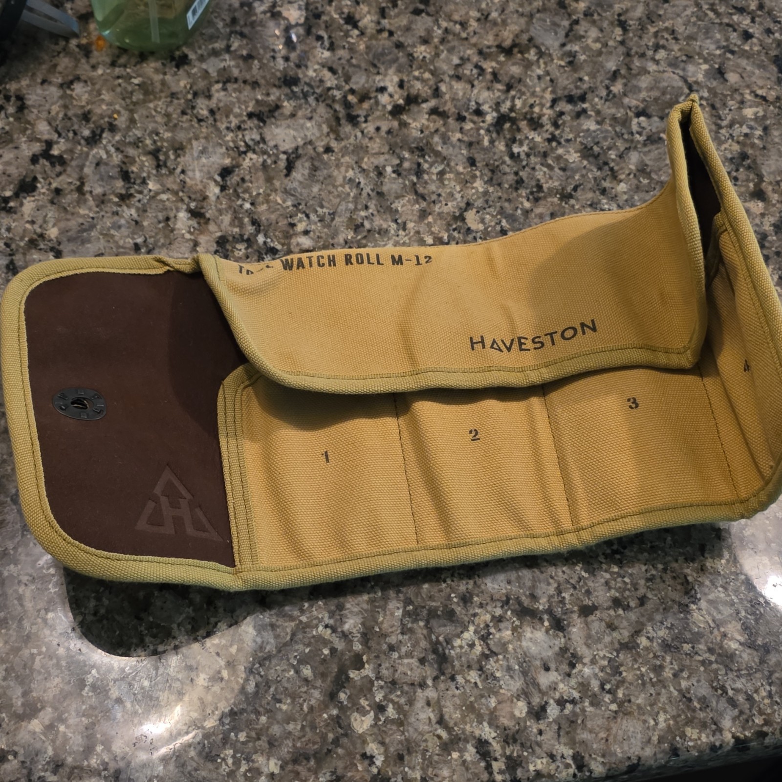 Rare Discontinued Haveston Watch Roll M-12 Tan Canvas Watch Case Holds 4 Watches