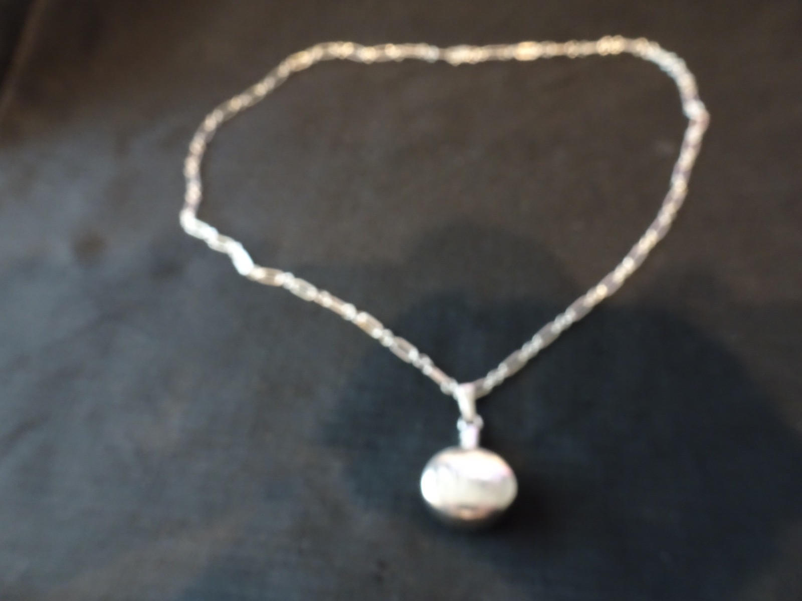 #600–VINTAGE MEXICO STERLING SILVER PERFUME PENDANT WITH INITIALS AND CHAIN-925