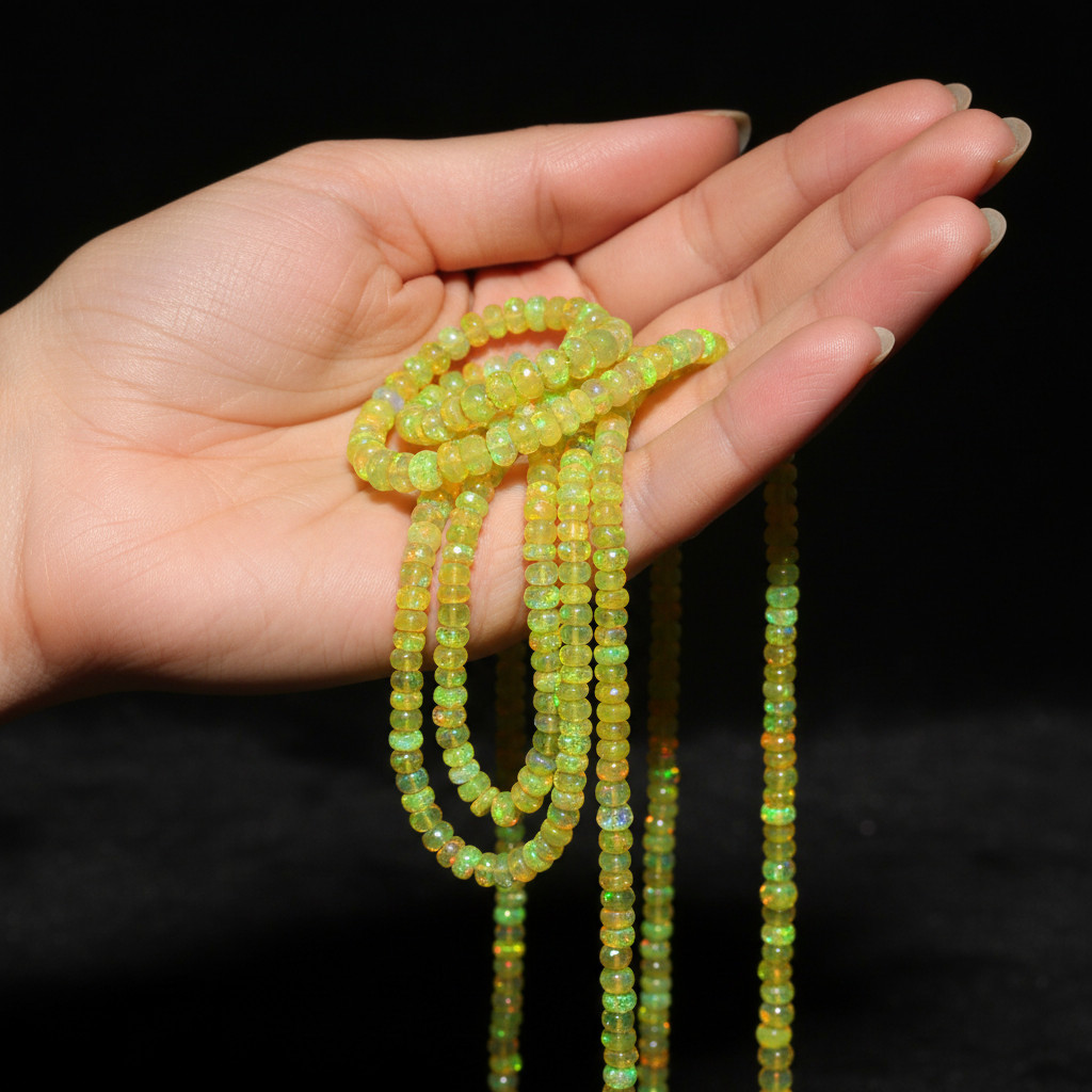 Ethiopian Fire Opal Beads Strand 4-5mm Rondelle Gemstone 8 Inch Jewelry Making
