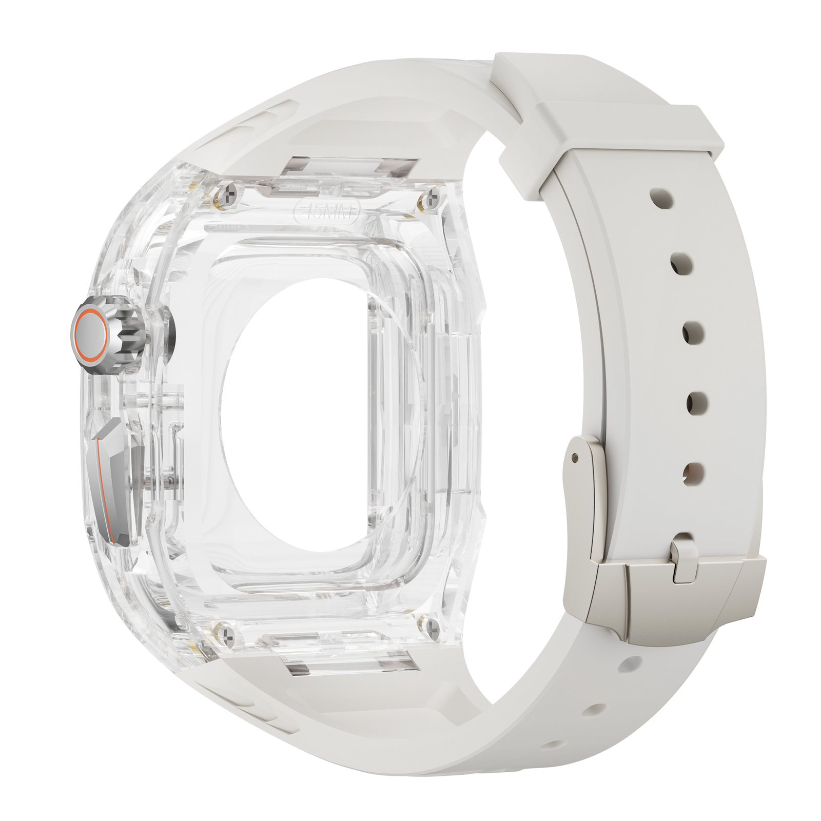 Clear Case+Silicone Sport Band For Apple Watch Series 10 9 8 7 6 5 4 SE Ultra1/2
