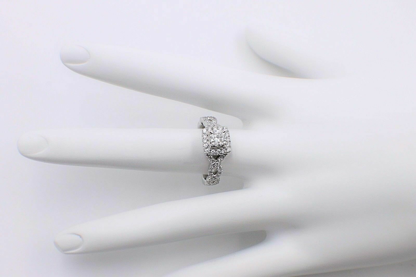 Neil Lane Diamond Engagement Ring Twisted Band 1.00 tcw 14k White Gold $3,300