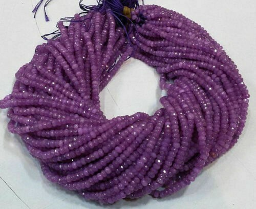 5-10 Strand Magenta Chalcedony Rondelle Faceted 4-4.5mm Gemstone Beads 12″inch