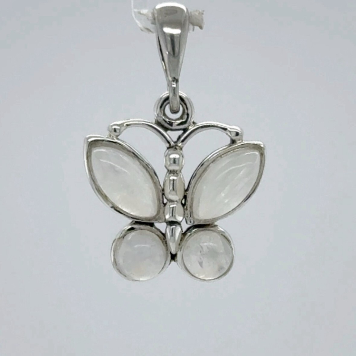 Rainbow MOONSTONE Butterfly Pendant Genuine Natural 925 STERLING SILVER #9e