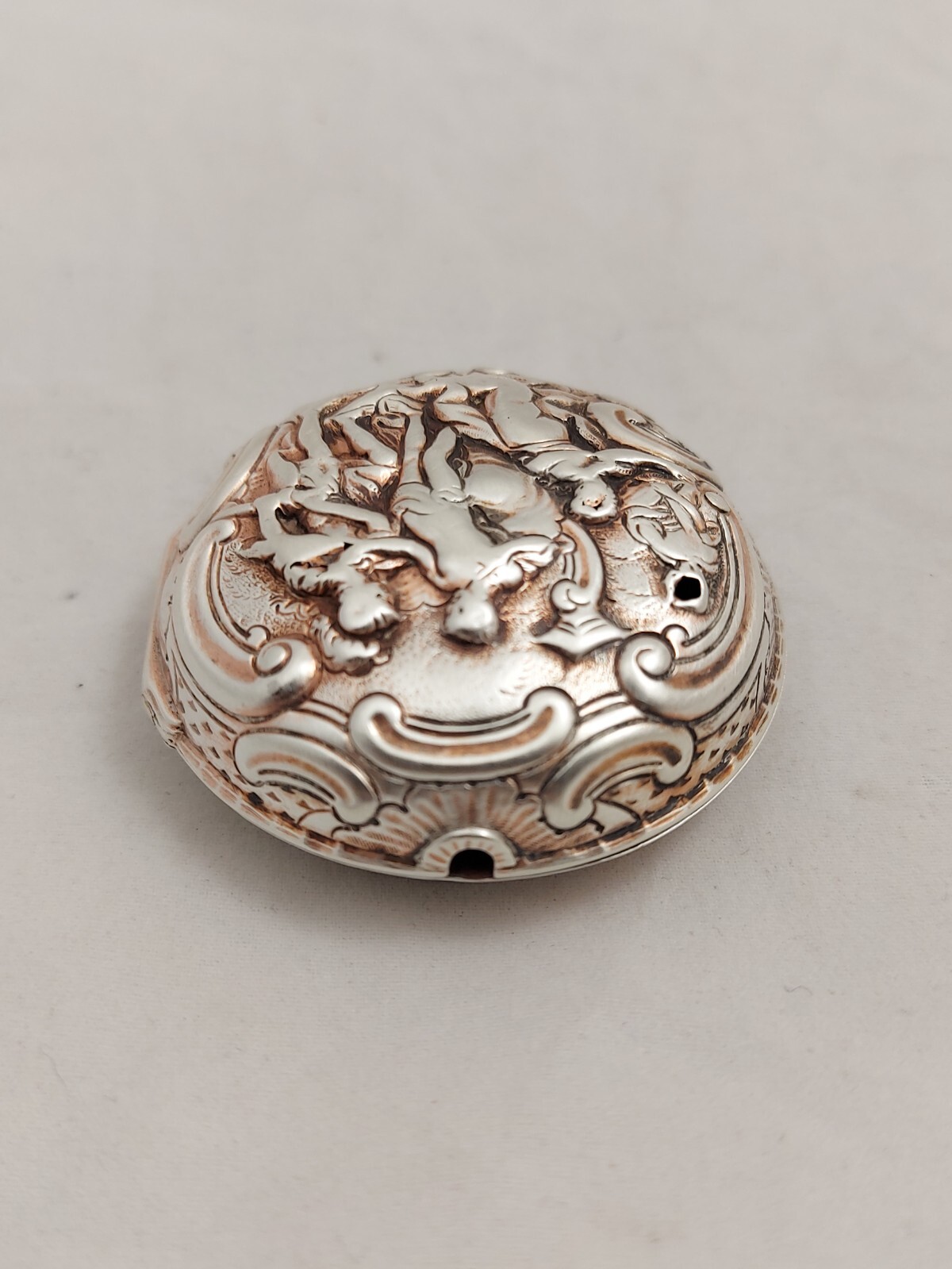 Antique Silver Repousse Verge Fusee Pocket Watch Only Case