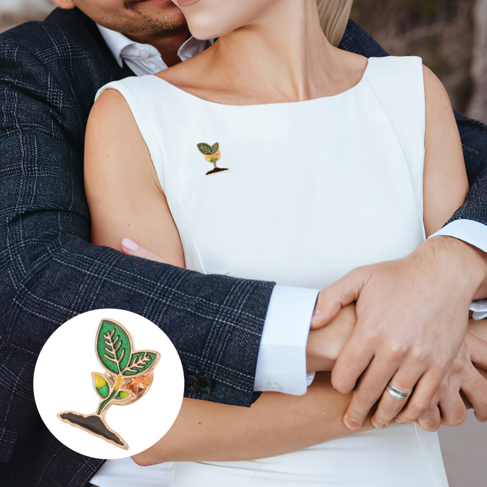 1PC Leaves Plant Bean Sprouts Enamel Brooch Collar Pin Cartoon Brooch Pin Badges