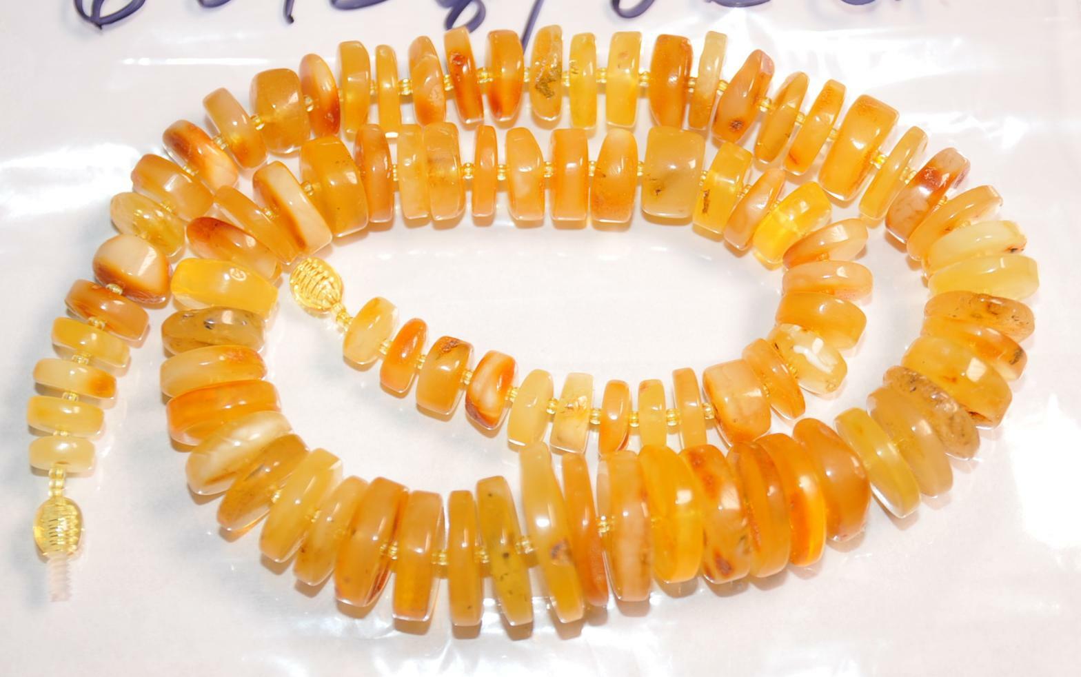 ✅51 cm =65gr RUSSIAN SOVIET BALTIC AMBER BEAD NECKLACE 琥珀 BRACELET STONE PENDANT