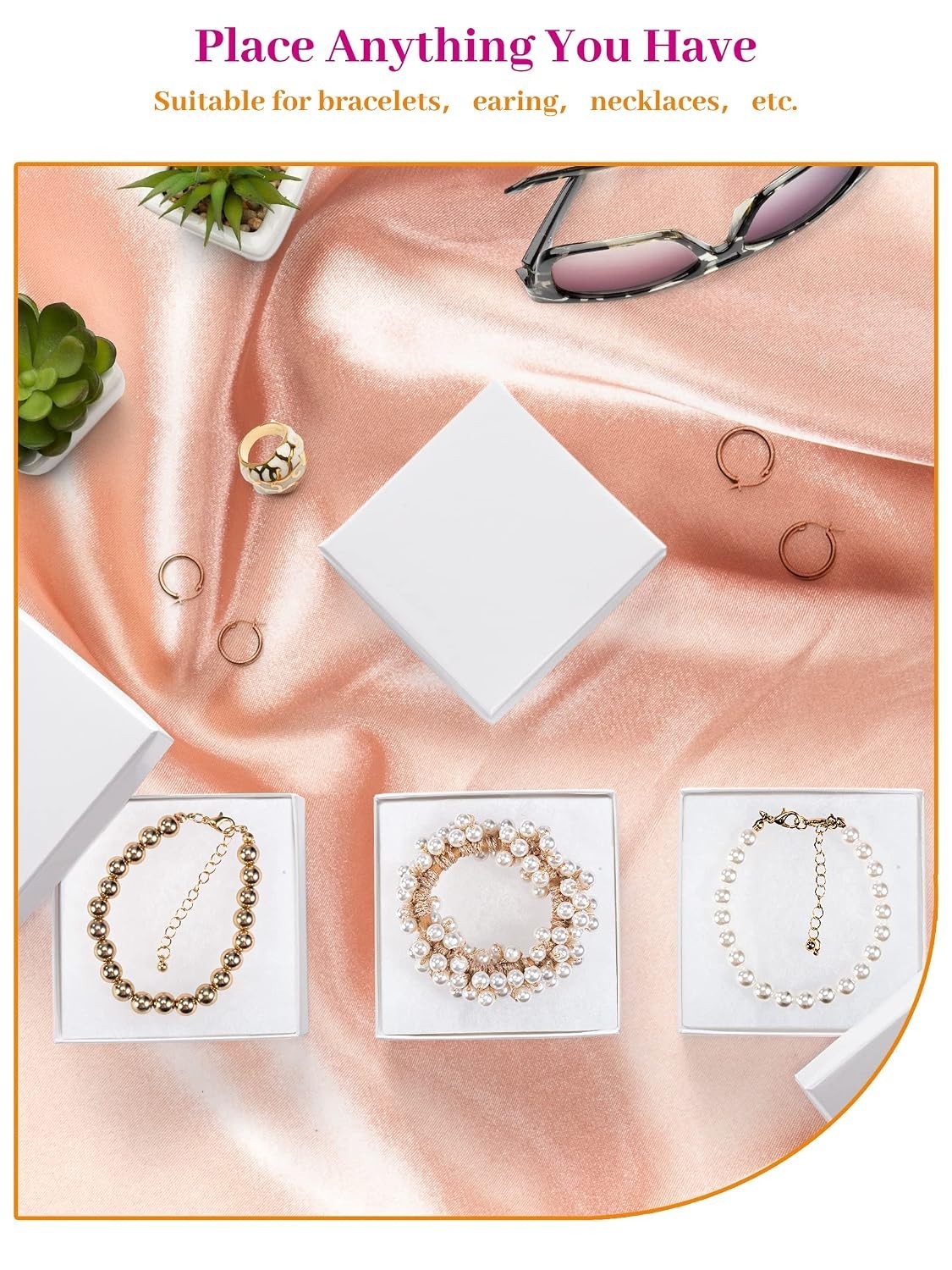Elegant 20 Pc Cotton-Filled Jewelry Gift Boxes – 3.5×3.5×1 Glossy White Finish