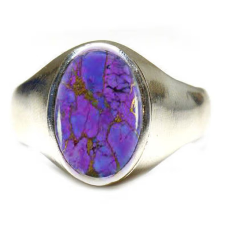 Solid 925 Sterling Silver AA Natural Copper Turquoise Gemstone Men’s Unisex Ring