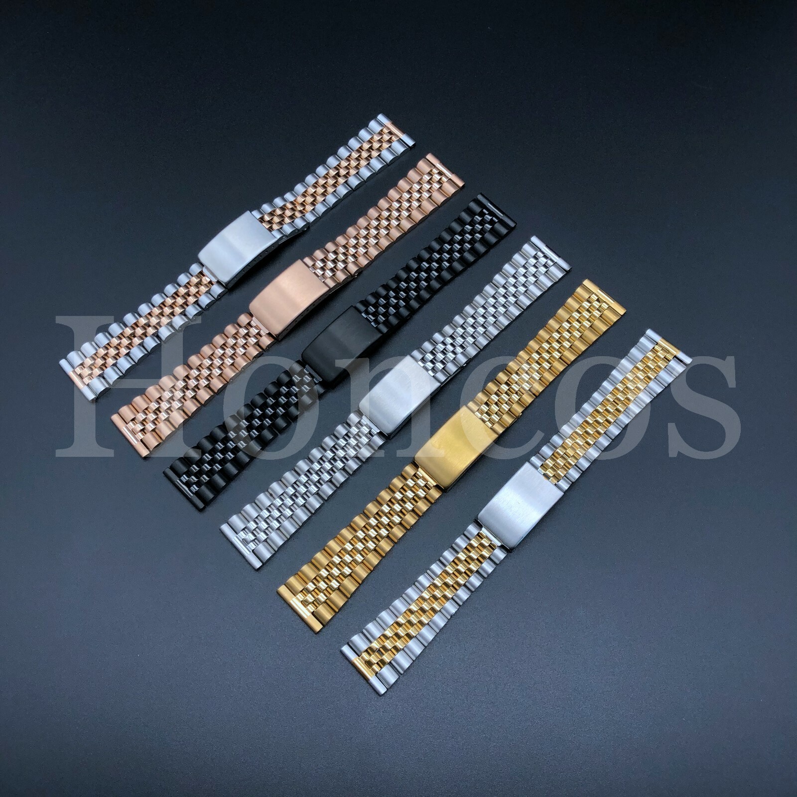 18mm 20mm 22mm Stainless Steel Flat End Jubilee Watch Band Bracelet