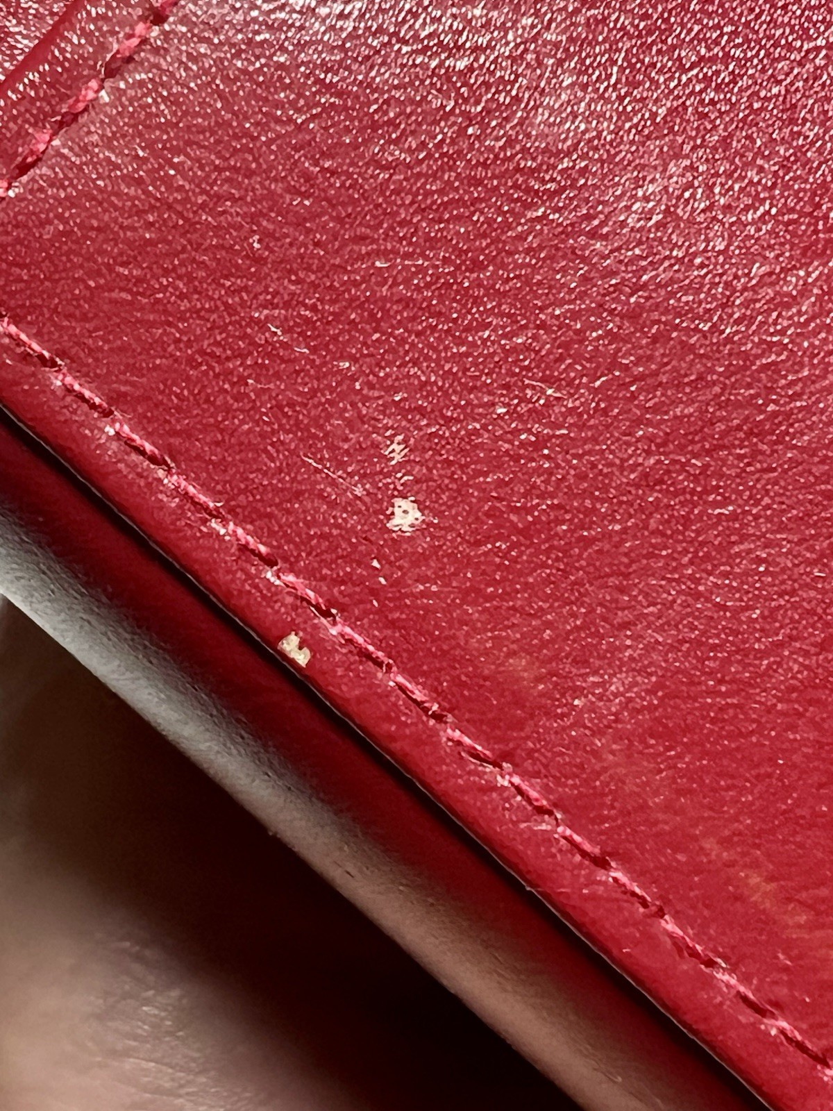 Wolf Designs Jewelry Travel Case Leather Zip Vintage Two Sides Red Hard Case