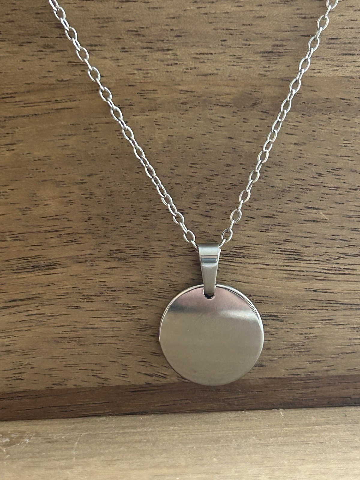 Custom Text Necklace- Personalized Engraved Pendant Stainless Steel gold silver