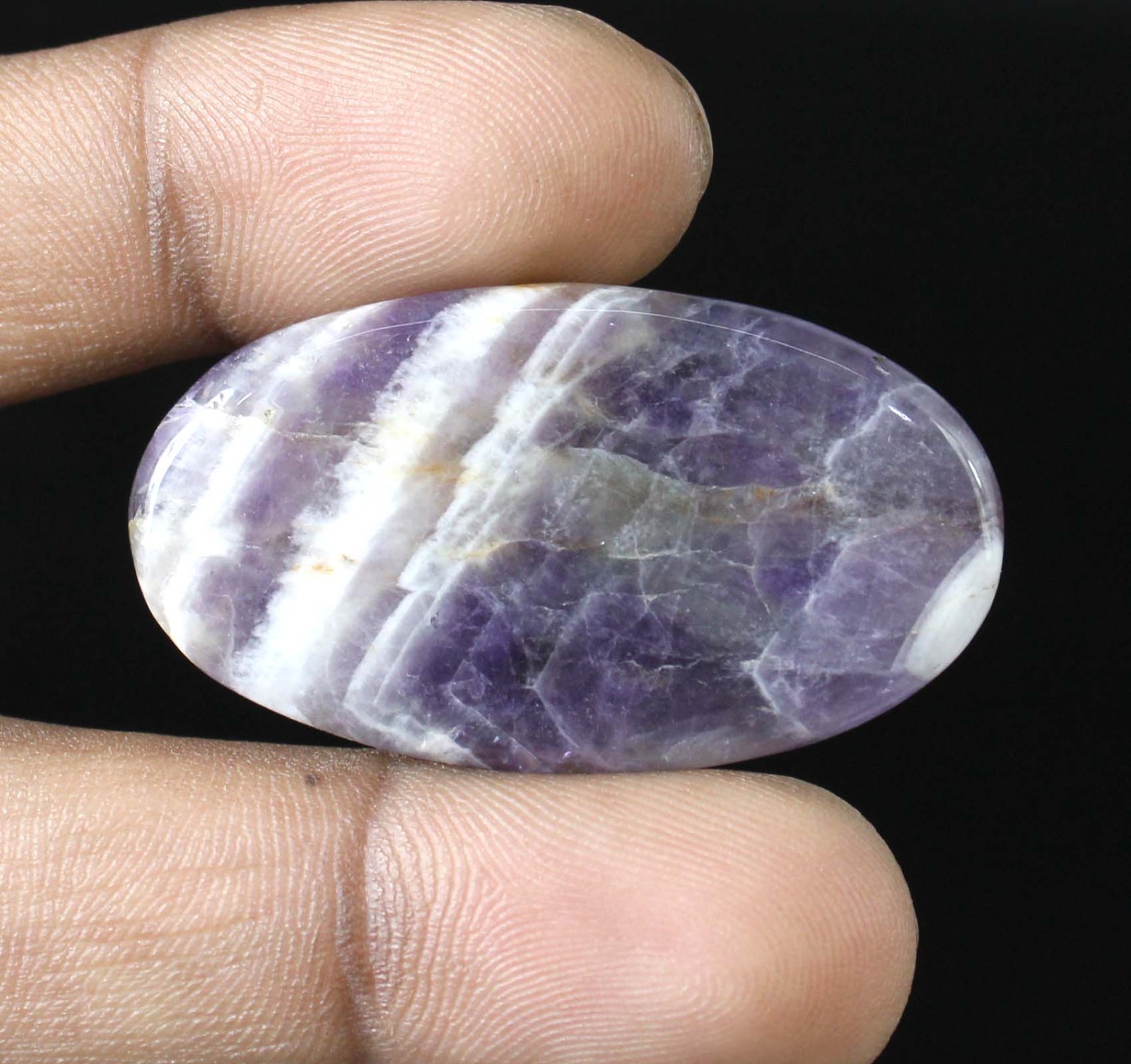 Brazilian Natural Violet Amethyst 40.55 Ct/42 mm Oval Gemstone Certified T38123