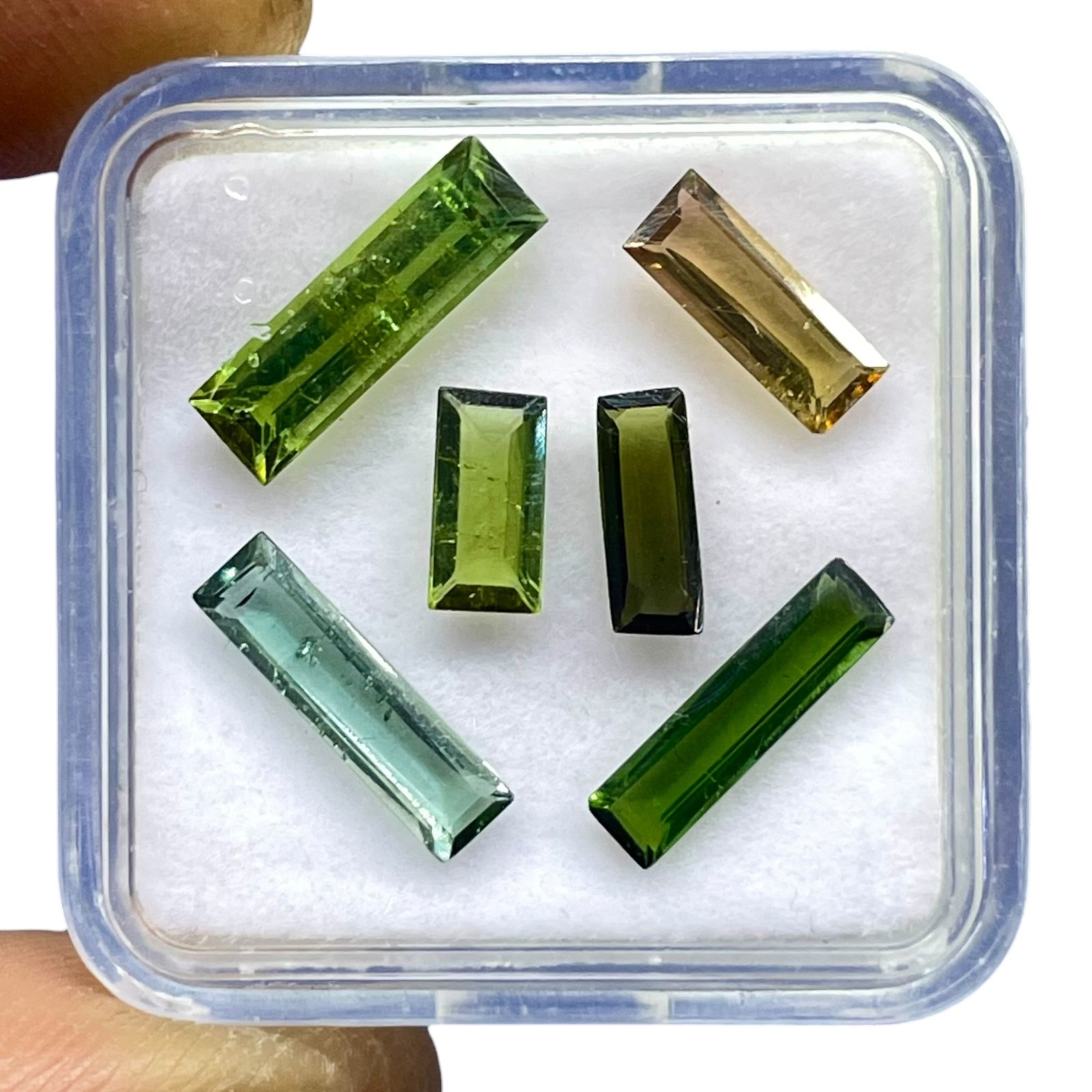 6 Pcs Natural Mozambique Tourmaline 7.6-11.6mm Baguette Cut Loose Gemstones Lot