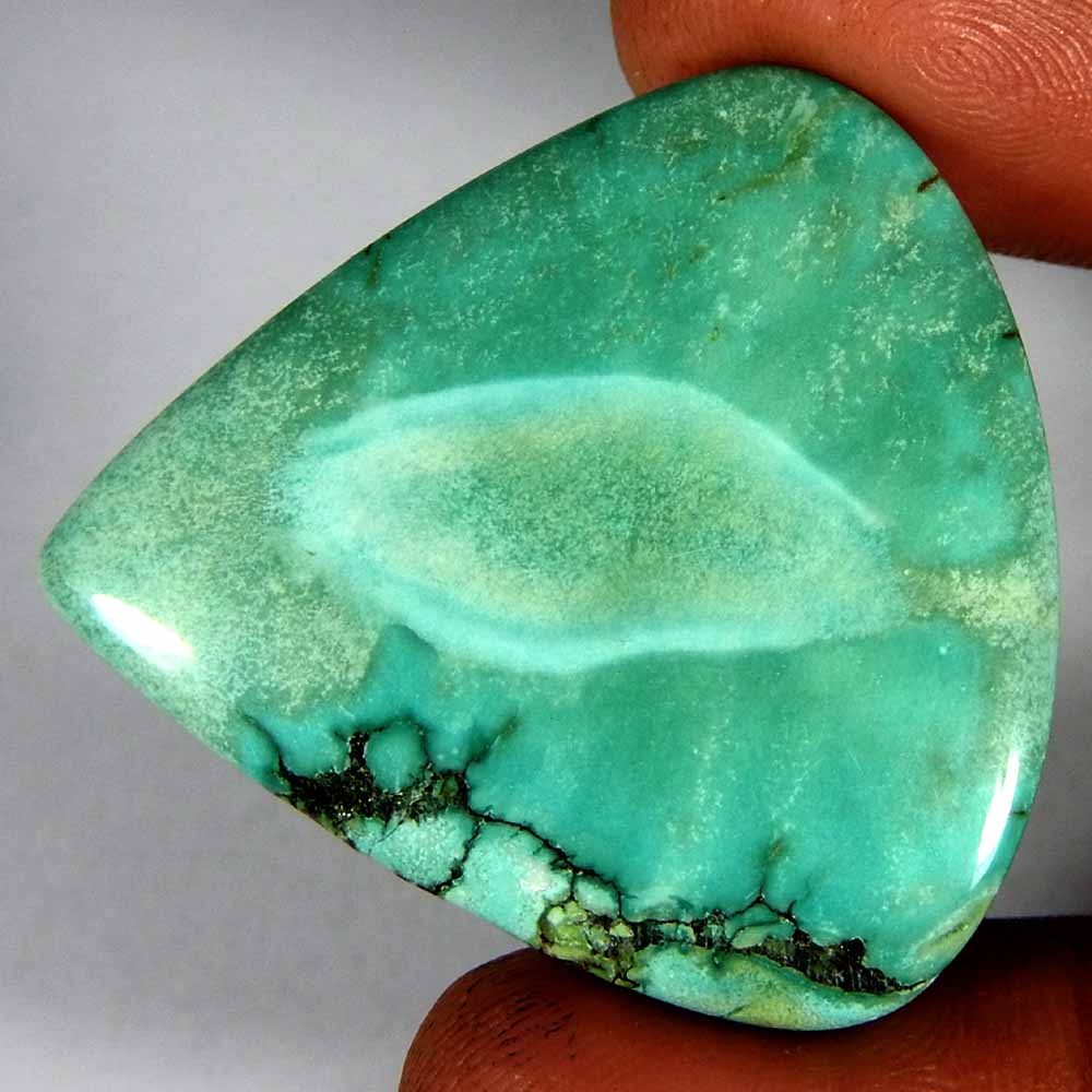 51.05CtsNatural Sky Blue Tibet Turquoise Pear Cabochon(37x35x4)Loose Gemstone