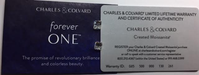 Charles and Colvard Forever One GHI 5mm Asscher Moissanite With Certificate