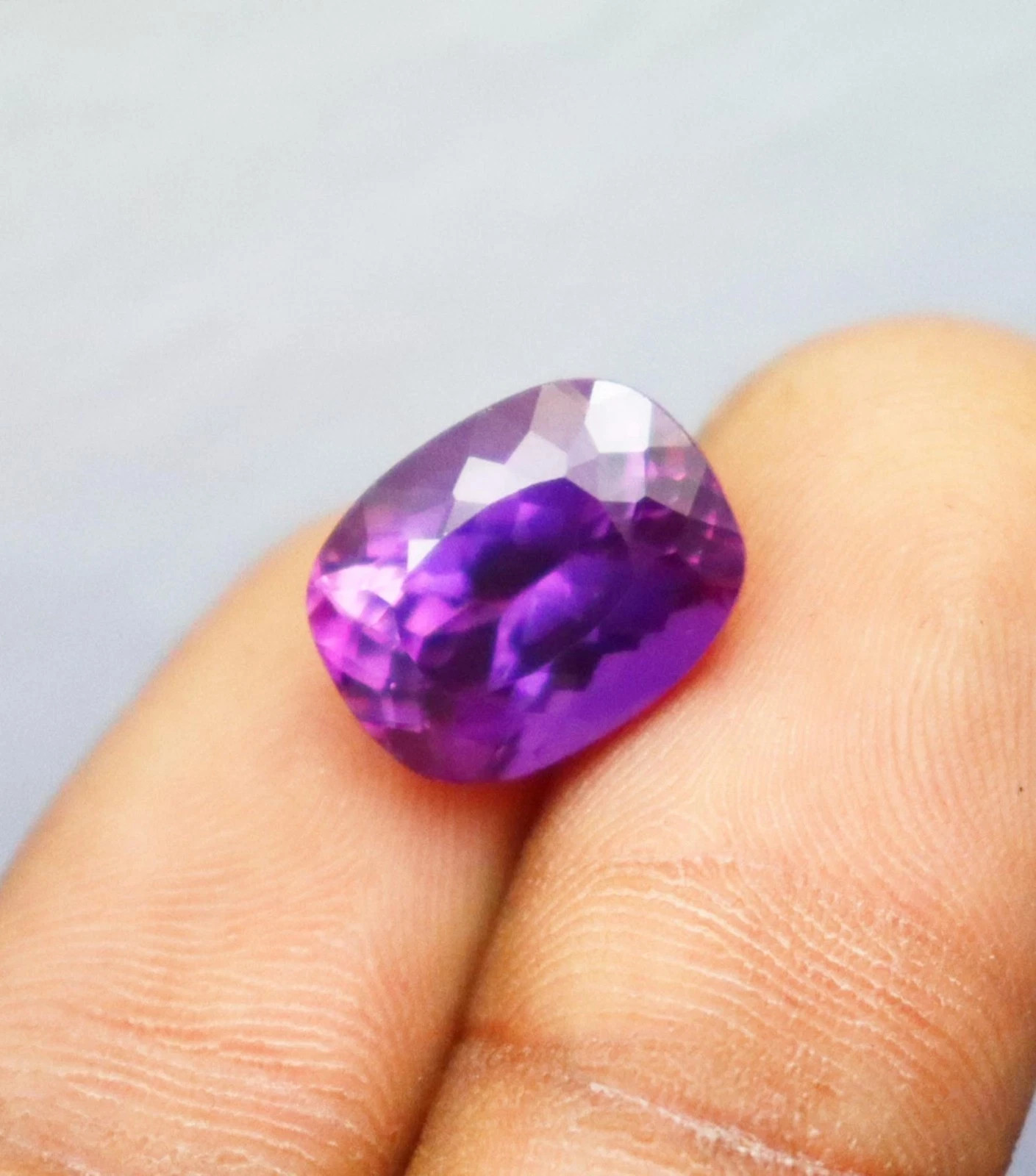 9.5 Ct Natural Purple Blue Sapphire Cushion Cut Loose Gemstone Certified