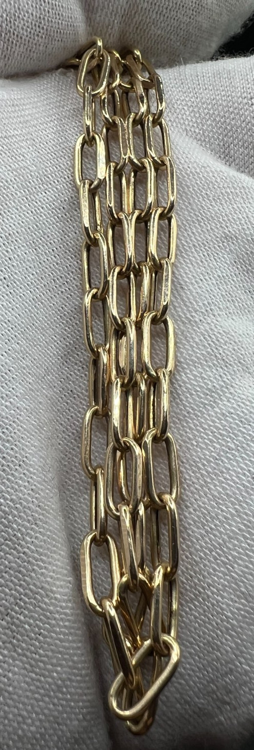 10K Yellow Gold Paperclip Chain Necklace 5Grams, 21 Inches, 3.5mm