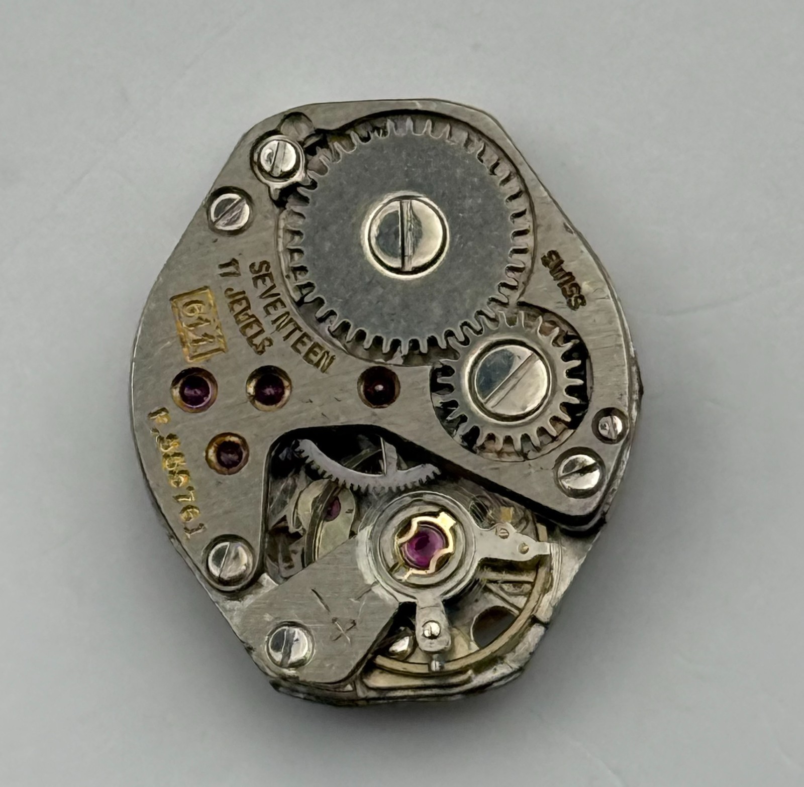 FHF 69-21 Watch Movement Rone 17 Jewels Swiss Manual Wind Parts Repair 15.3mm