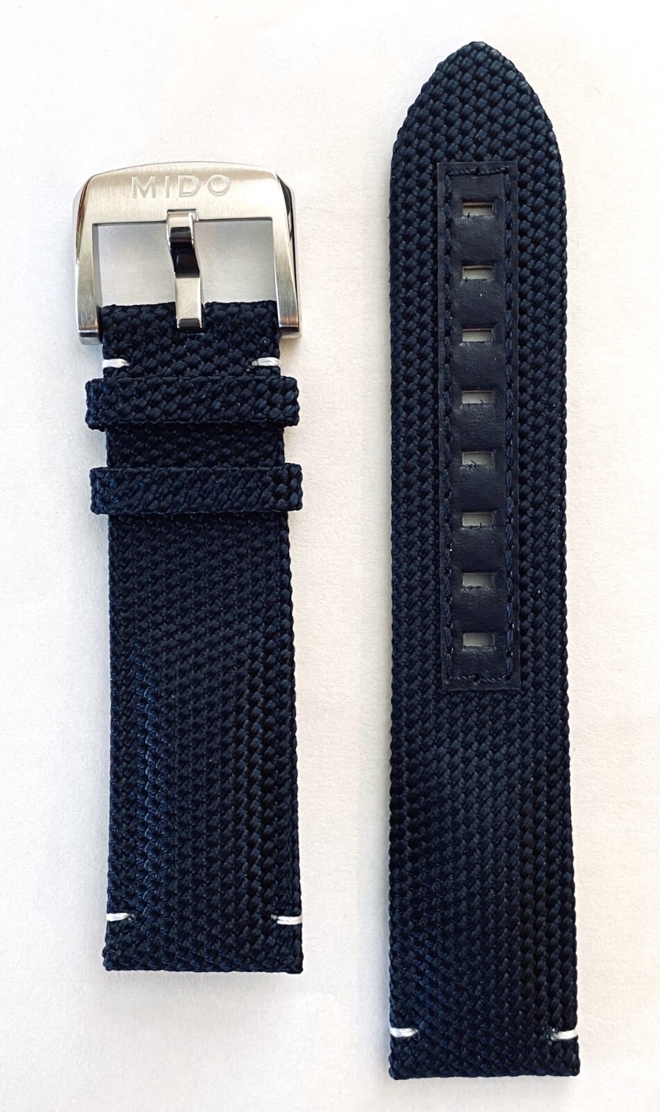 Original MIDO Ocean Star 22mm M026629A Blue Synthetic Leather Watch Band Strap