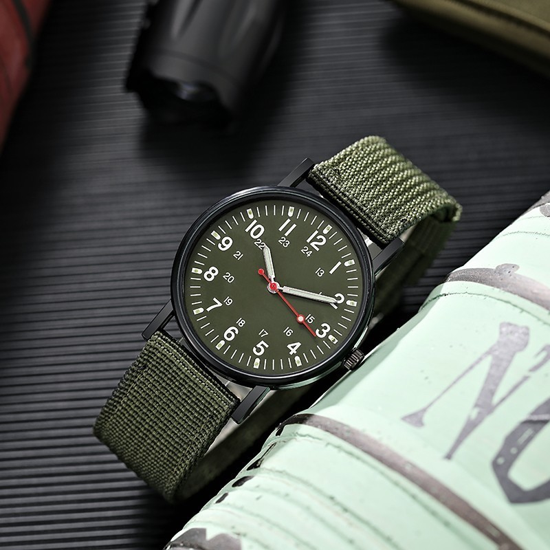 Men Military Watch Quartz Casual Analog Sports Wristwatch Nylon Strap Luminous