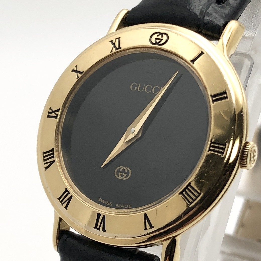 GUCCI Good Condition Working GUCCI 3000L Ladies Gold Quartz Watch a0089