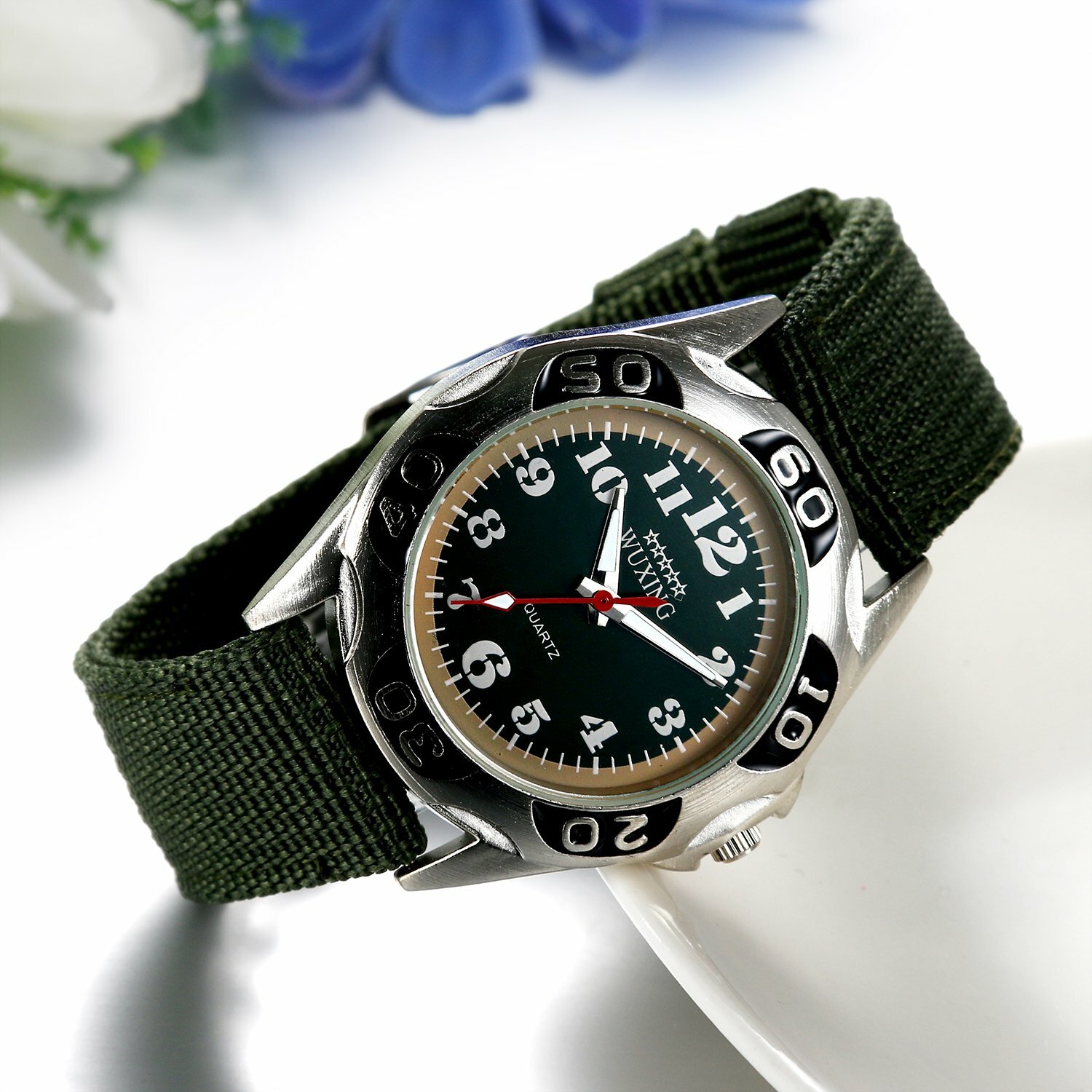 Military Army Sports Ultra Thin Nylon Canvas Strap Quartz Analog Wrist Watches