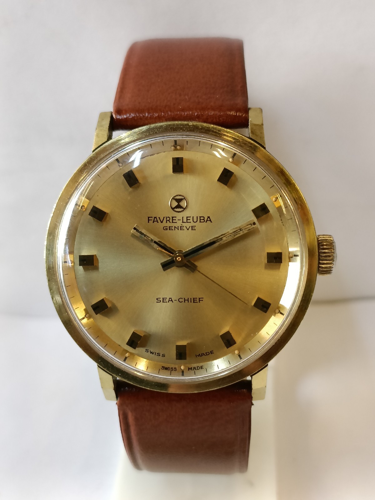 FAVRE-LEUBA SEA-CHIEF WINDING GOLD DIAL 61512 SWISS MEN’S WORKING CONDITION