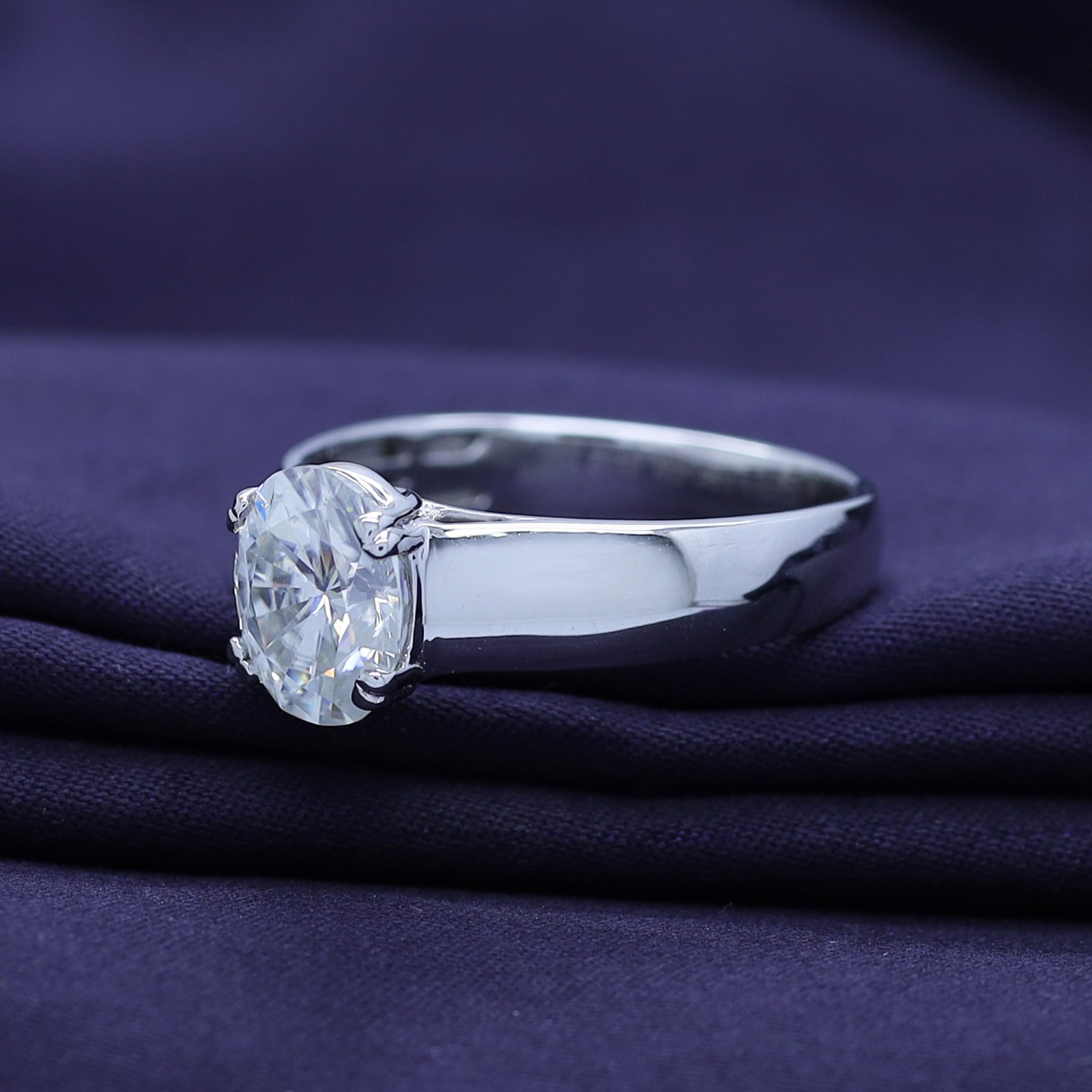 2.60 Ct Oval Cut Moissanite Solitaire Engagement Ring in 925 Steling Silver
