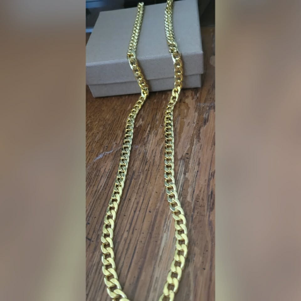 CADENA GRUESA 25INN GOLD PLATED PARA HOMBRE CHAPADA EN ORO