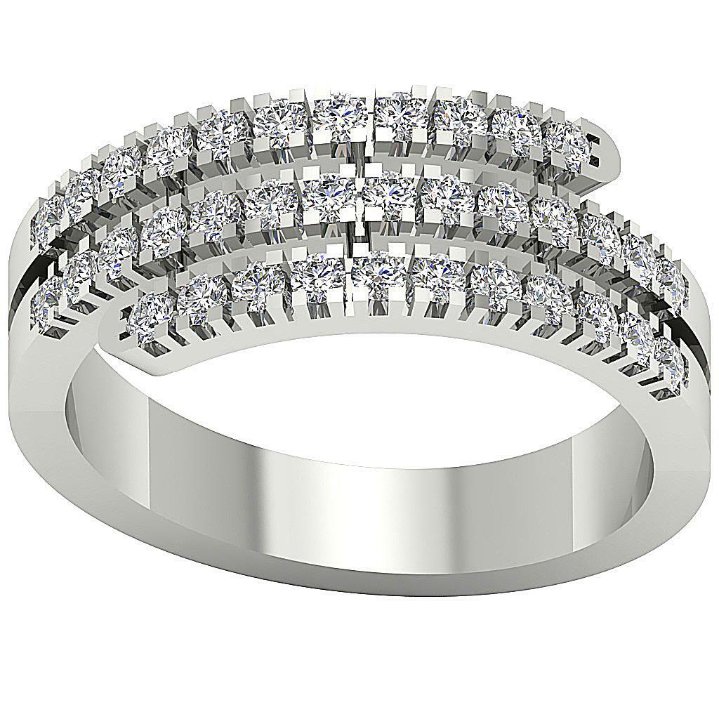 Right Hand Engagement Ring I1 G 0.90 Ct Round Diamond 14K Yellow Gold 7.80 mm