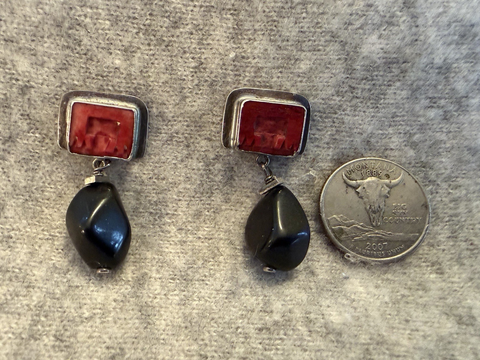 Janice Lee Riley JLR SignedSterling 925 Earrings Modernist Eclectic Artisan Boho